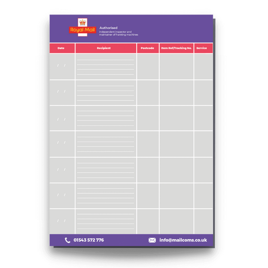 Royal Mail’s Special Delivery & Signed For Posting Record Booklet Royal Mail’s Special Delivery & Signed For Posting Record Booklet