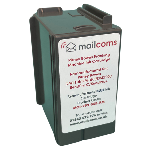 Pitney Bowes SendPro C Remanufactured Blue Ink Cartridge - Replacement Pitney Bowes 793-5SB Pitney Bowes SendPro C Remanufactured Blue Ink Cartridge - Replacement Pitney Bowes 793-5SB