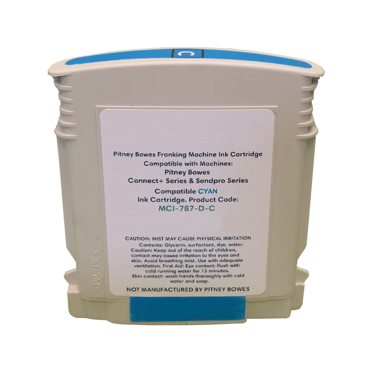 Pitney Bowes Connect+ 1000 / 2000 / 3000 Compatible Cyan Standard Ink Cartridge - Replacement Pitney Bowes 787-D
