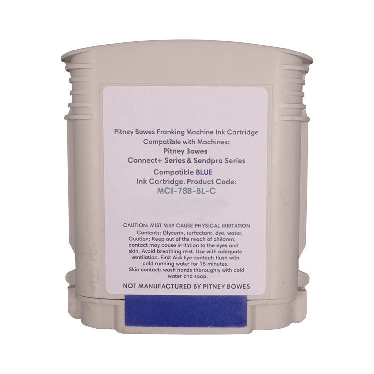 Pitney Bowes Connect+ 500W / 1000 / 2000 / 3000 Compatible Blue Standard Ink Cartridge - Replacement Pitney Bowes 788-BL