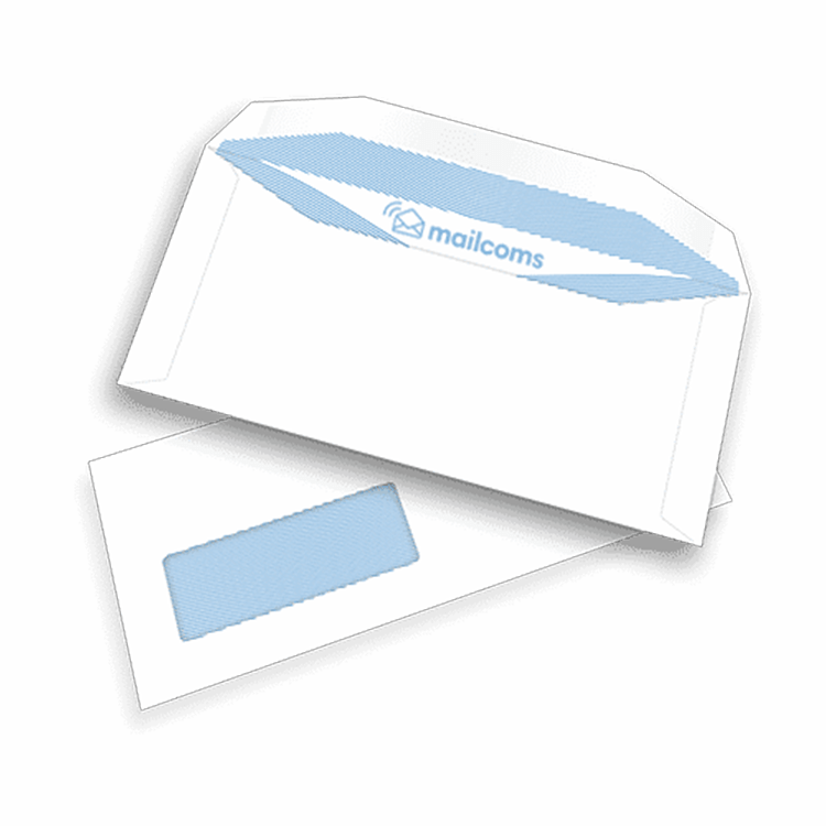 1000 White DL Windowed Gummed Envelopes (114mm x 235mm)