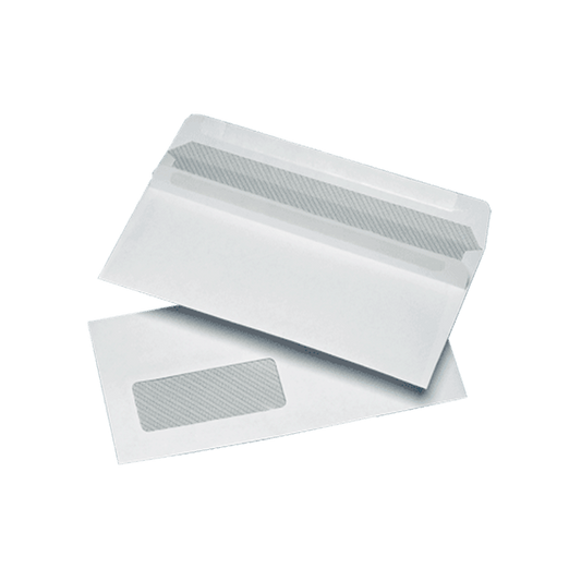 1000 White DL Windowed Self Seal Envelopes (110mm x 220mm)