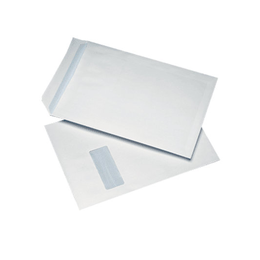 250 White C4 Windowed Self Seal Envelopes (324mm x 229mm)