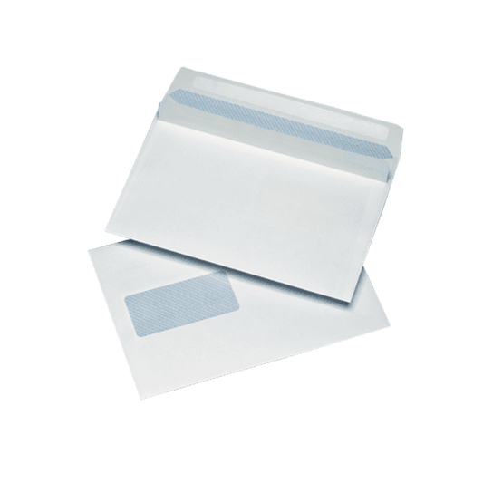 500 White C5 Windowed Self Seal Envelopes (162mm x 229mm)